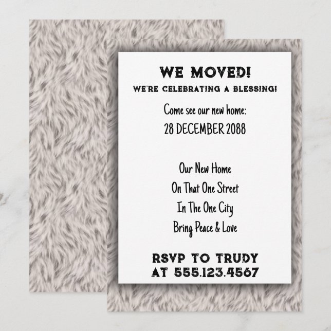 Invitation Nous avons déménagé à la maison Bénédiction d'une  (Devant / Derrière)