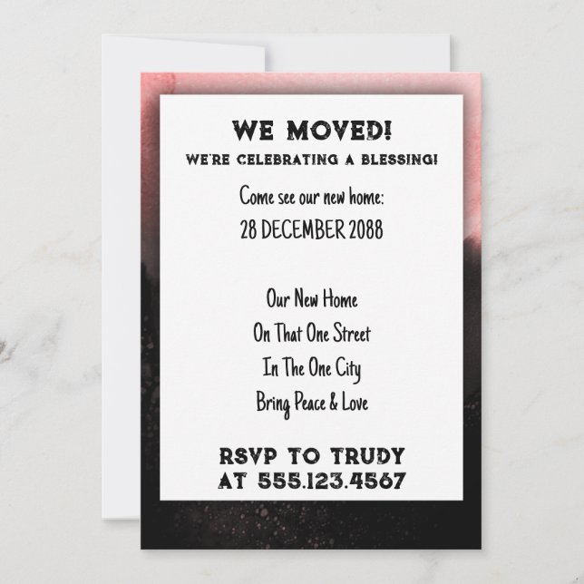Invitation Nous avons déménagé à la maison Bénédiction d'une  (Devant)