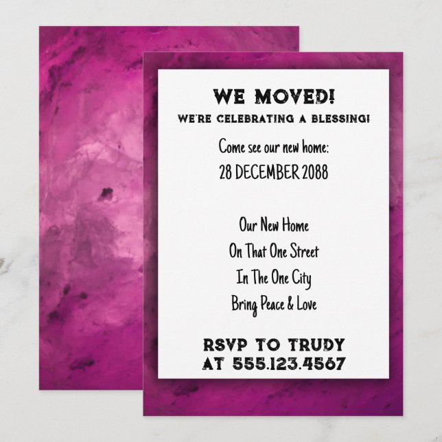 Invitation Nous avons déménagé à la maison Bénédiction d'une  (Devant / Derrière)