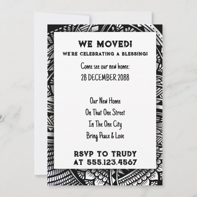 Invitation Nous avons déménagé à la maison Bénédiction d'une  (Devant)