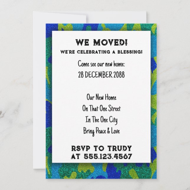 Invitation Nous avons déménagé à la maison Bénédiction d'une  (Devant)