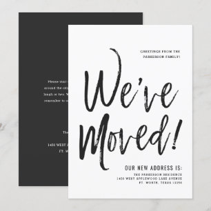 Invitation Nous avons déménagé   Style de script Nouvelle adr