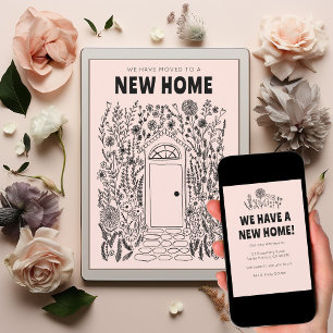 Invitation Nous avons déplacé l'adresse Changer porte de jard