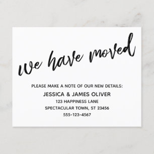 Invitation Nous avons déplacé l'écriture manuscrite moderne n
