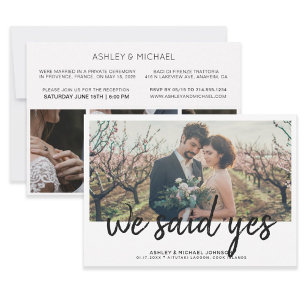 Invitation NOUS AVONS DIT OUI   Mariage intime 4 Séance photo