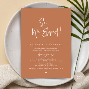 Invitation Nous avons donc Elopé, Elopement Mariage, en rouil