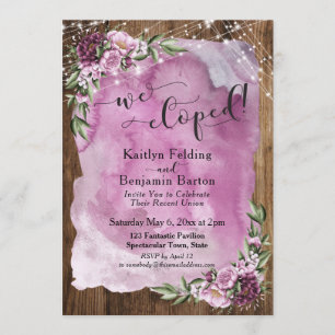 Invitation Nous Avons Échappé ! Aquarelle rustique Floral & L