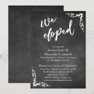 Invitation Nous avons Elopé la typographie sur Embellised Cha