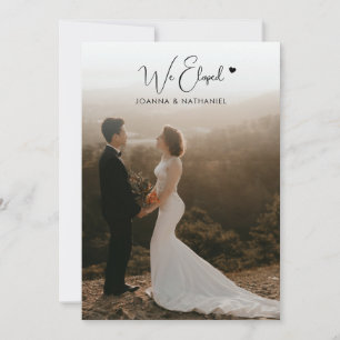 Invitation Nous Avons Elopé Réception Seulement Mariage Photo