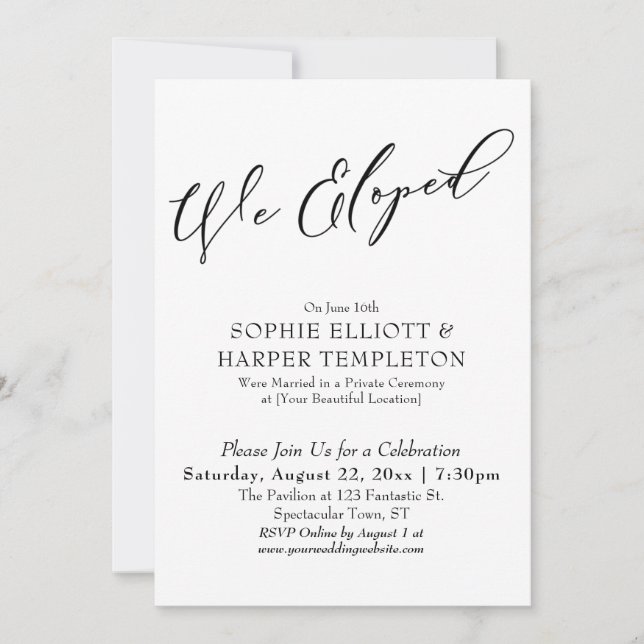 Invitation Nous Avons Été Jolie, Simple Noir Blanc Célébratio (Devant)