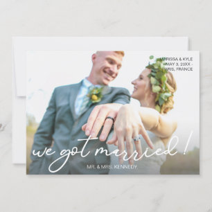 Invitation Nous Avons Été Mariés Typographie De Script & Phot