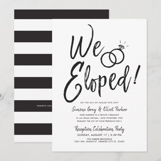 Invitation Nous Avons Été | Post Wedding Party (Devant / Derrière)