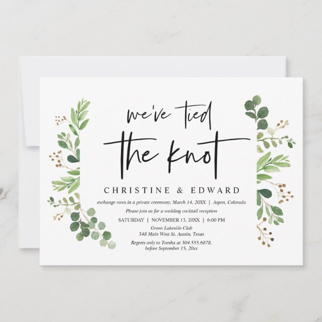 Invitation Nous avons fait le nœud, Célébration de mariage en (Devant)