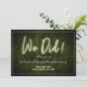 Invitation Nous Avons Fait White Neon Boxwood Mariage Récepti