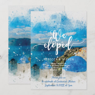 Invitation nous avons fui santorini Grèce marié à l'étranger
