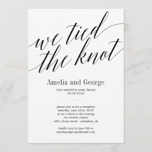 Invitation Nous Avons Lié La Réception De Mariage De Noeud Sc