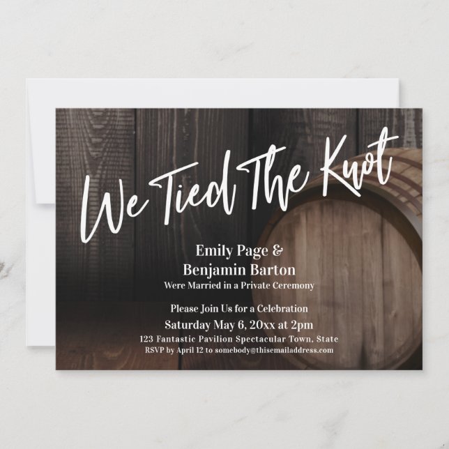 Invitation Nous avons lié la typographie de noeud Bois Baril  (Devant)