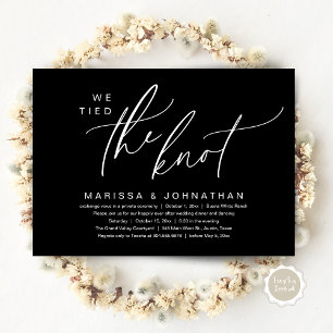 Invitation Nous Avons Lié Le Dîner Romantique Mariage Elopeme