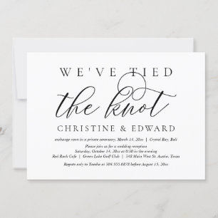 Invitation Nous Avons Lié Le Knot, Elopement Mariage