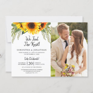 Invitation Nous Avons Lié Le Mariage Photo Du Fleur De Soleil