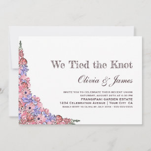 Invitation Nous avons lié le noeud Floral Mariage Réception