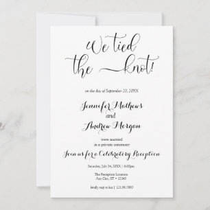 Invitation Nous avons lié le noeud Réception de mariage Déc