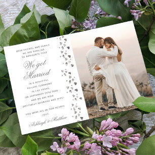 Invitation Nous Avons Marié Parties scintillant Coeur Photo E