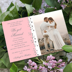 Invitation Nous Avons Marié Parties scintillant Coeur Photo R