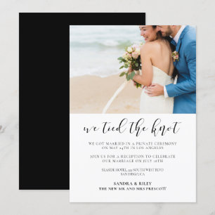 Invitation Nous avons noué le nœud Annonce de mariage élégant