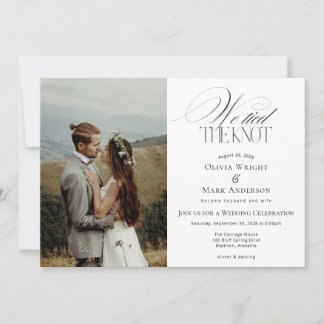 Invitation Nous avons noué le Nœud avec Réception de Mariage