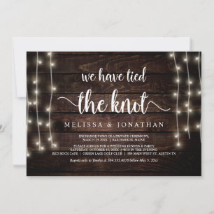 Invitation Nous avons noué le nœud, Élitement de mariage rust