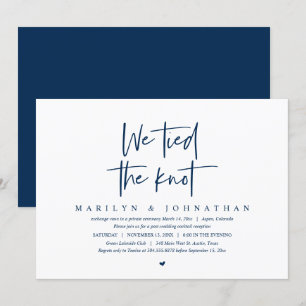 Invitation Nous avons noué le nœud, Fête de Fuite de Mariage