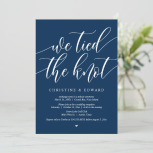 Invitation Nous avons noué le nœud, Fête d'élopement de maria