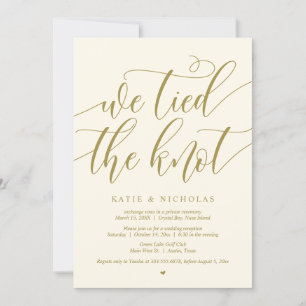 Invitation Nous avons noué le noeud, Mariage Elopement Party