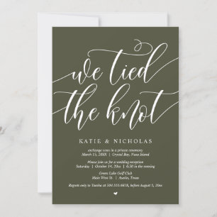 Invitation Nous avons noué le noeud, Mariage Elopement Party