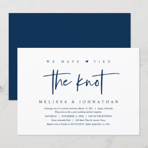 Invitation Nous avons noué le noeud, Mariage Elopement Party
