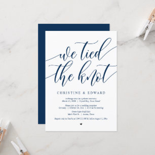 Invitation Nous avons noué le noeud, Mariage Elopement Party