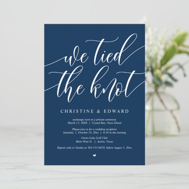 Invitation Nous avons noué le noeud, Mariage Elopement Party (Debout devant)