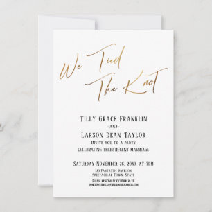 Invitation Nous avons noué le nœud Simple Or Typographie Élég