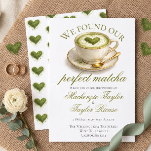 Invitation Nous avons trouvé notre thé matcha de mariage parf