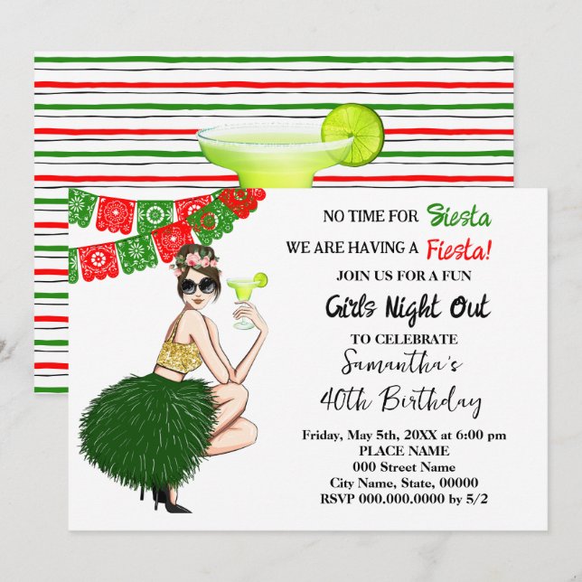 Invitation Nous avons un anniversaire de fête (Devant / Derrière)