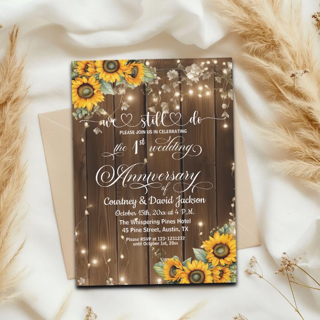 Invitation Nous Continuons À Faire 1Er Anniversaire Mariage L (Créateur téléchargé)