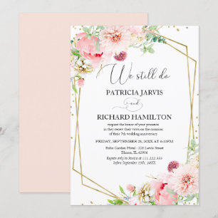 Invitation Nous Continuons À Faire Élégant Blush Floral Vow R