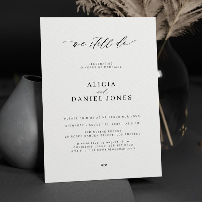 Invitation Nous continuons à faire simple voeu mariage modern (Créateur téléchargé)