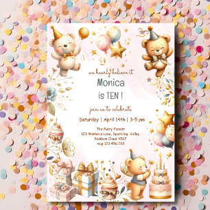 Invitation Nous croyons à peine, ours en peluche royal enfant