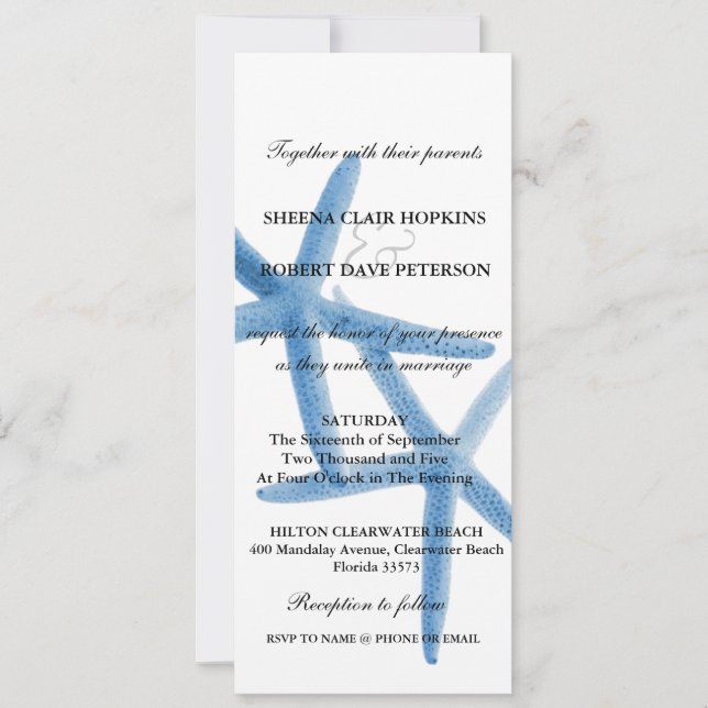 Invitation Nous deux | Ocean Love Starfish Mariage (Devant)