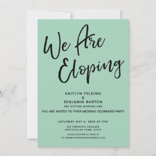 Invitation Nous Elopons Green Décontracté Post Wedding Party