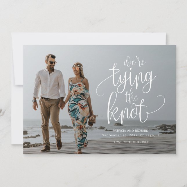 Invitation Nous essayons de nouer le mariage Enregistrer la p (Devant)