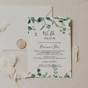 Invitation Nous faisons à nouveau Script Green Foliing Vow Re