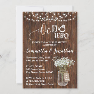 Invitation Nous faisons barbecue couples douche mariage campa